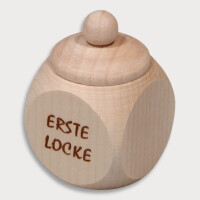 Holzdose Schraubverschluss "Erste Locke" Ahornholz 3 cm