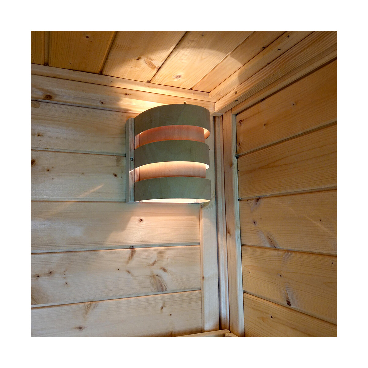 Sauna-Lampenschirm halbrund Buchenholz 20 cm