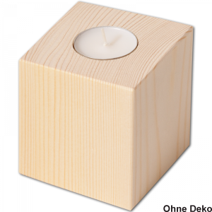 Teelichthalter, quadratisch aus Holz 8 cm