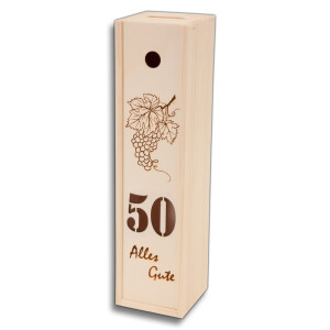 Weinkiste - Alles Gute zum 50. Jubiläum, aus Holz 38 cm