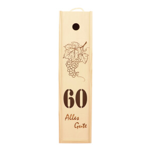 Weinkiste - Alles Gute zum 60. Jubiläum, aus Holz 38 cm