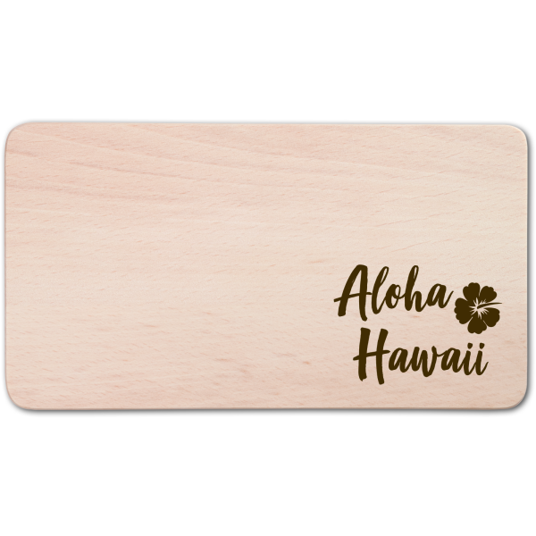 Frühstücksbrett rechteckig Motiv "Aloha Hawaii" Buchenholz