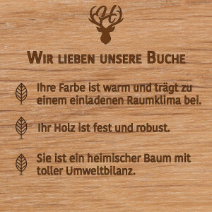 Untersetzer Raclettebrettchen "Beer" Buchenholz