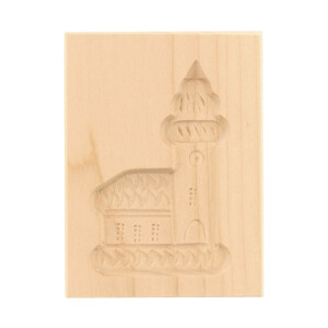 Spekulatiusform, 1 Bild, Kirche aus Holz 8 cm