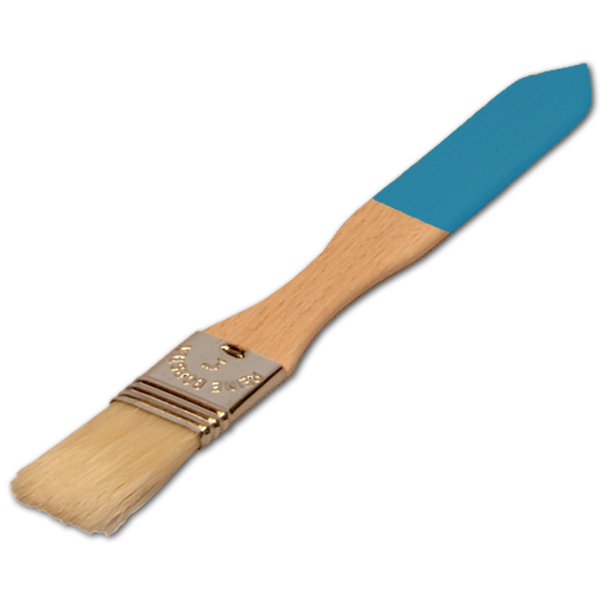 Haushaltspinsel, flach, 1 Zoll, mit farbigem Griff, himmelblau, aus Holz 20 cm