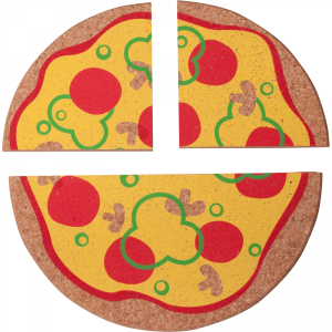 Topfuntersetzer, Pizza, 3er Set, aus Kork, 29 cm