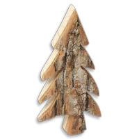Tannenbaum mit Rinde aus Holz 15 cm