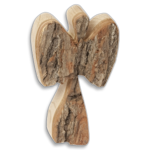 Engel Erlenholz mit Rinde 12 cm