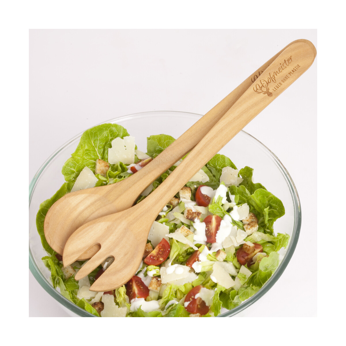 Salatbesteck "Leben ohne Plastik" Kirschholz 35 cm