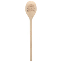 Kochlöffel, oval mit Spruch "Life is short-lick the spoon" aus Holz 30 cm