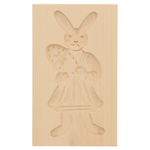 Spekulatiusform, 1 Bild, Osterhasenfrau aus Holz 15 cm