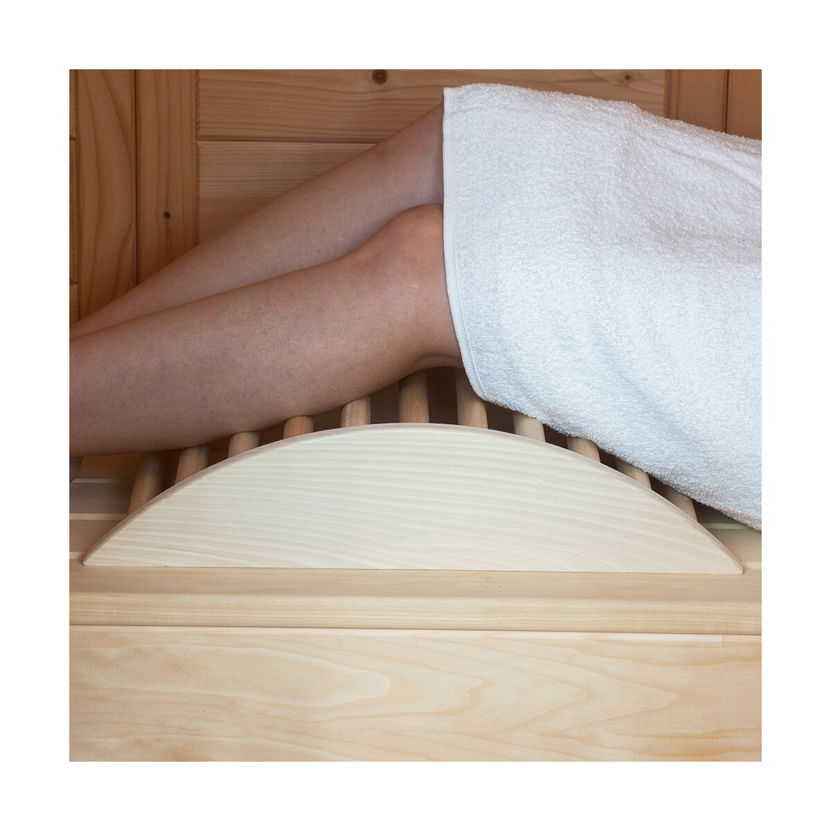 Sauna-Beinstütze ergonomisch Lindenholz