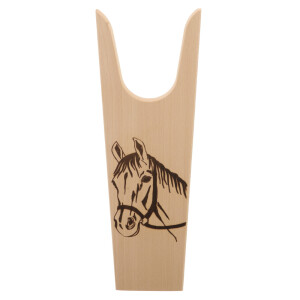 HOFMEISTER® Stiefelknecht mit Pferdekopf aus Holz,32,5 cm, Sschuh-Auszieher mit Reiter-Motiv, Stiefelzieher aus Buchenholz
