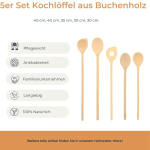 Kochlöffel-Set 5 & Formen Buchenholz
