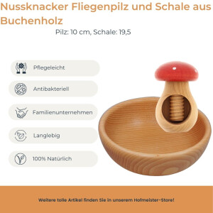 Nussknacker-Set, 2-teilig, aus Buchenholz